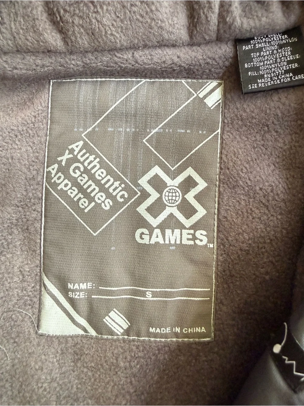 X Games Gray Camo Hooded Ski Snowboard Jacket Insulated Winter Coat Size S